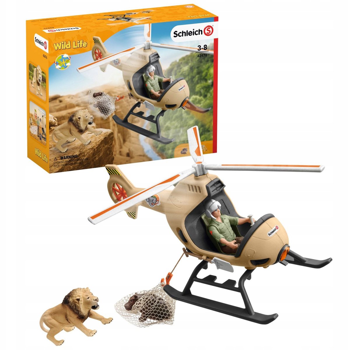 Schleich 42476 Helikopter ratunkowy dla zwierząt Wild Life