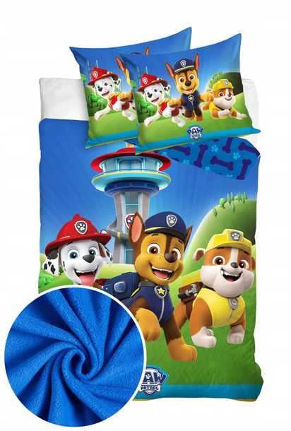 Gruba Dziecięca Pościel Pluszowa Coral Miś 160x200 Paw Patrol Psi Patrol 01