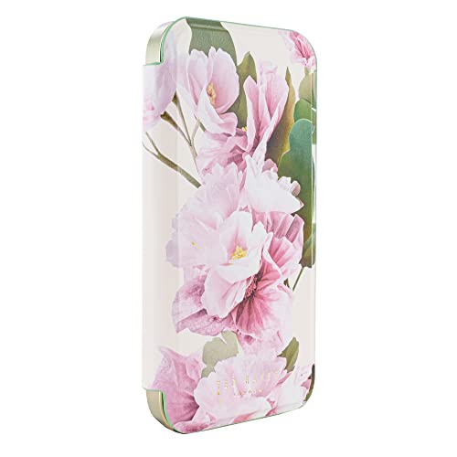 Ted Baker LIRIAM Kremowy kwiat umieszczenie lustro folio etui na telefon do iPhone 14 Pro Max zielone złoto powłoka