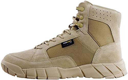 FREE SOLDIER Męskie buty ultralekkie wojskowe taktyczne buty robocze 15 cm wysokie topy sznurowane oddychające buty pustynne do wędrówek pieszych spacerów, 42.5 EU