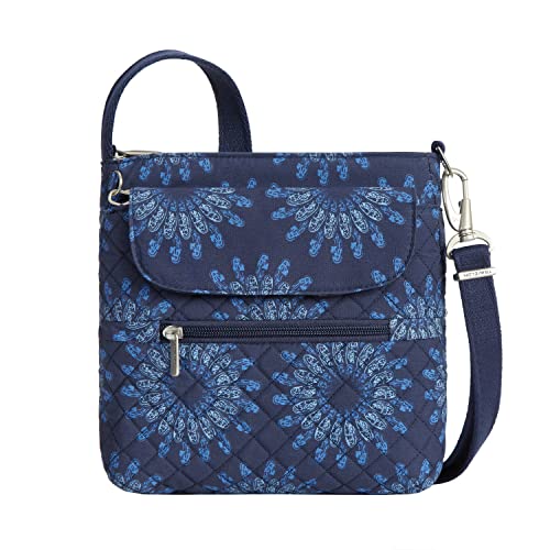 Travelon Klasyczna mini torba na ramię antykradzieżowa, Geo Słonecznik, Rozmiar Uniwersalny