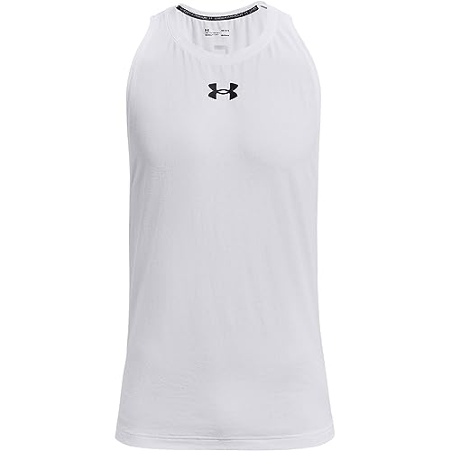 Under Armour Męska bawełniana koszulka bez rękawów Ua Baseline, biały/czarny, M