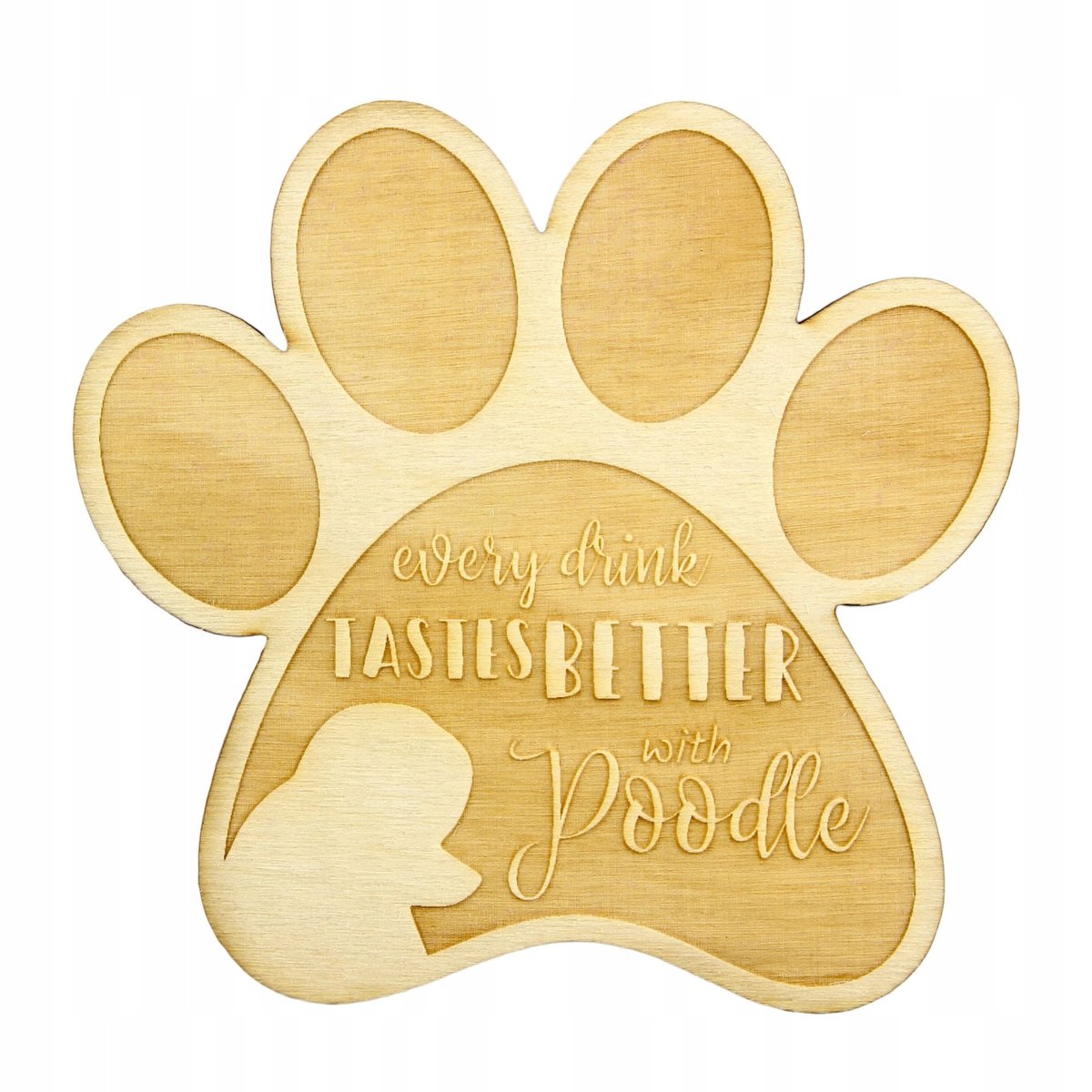 Pudel 4 podkładki pod kubek z grawerem