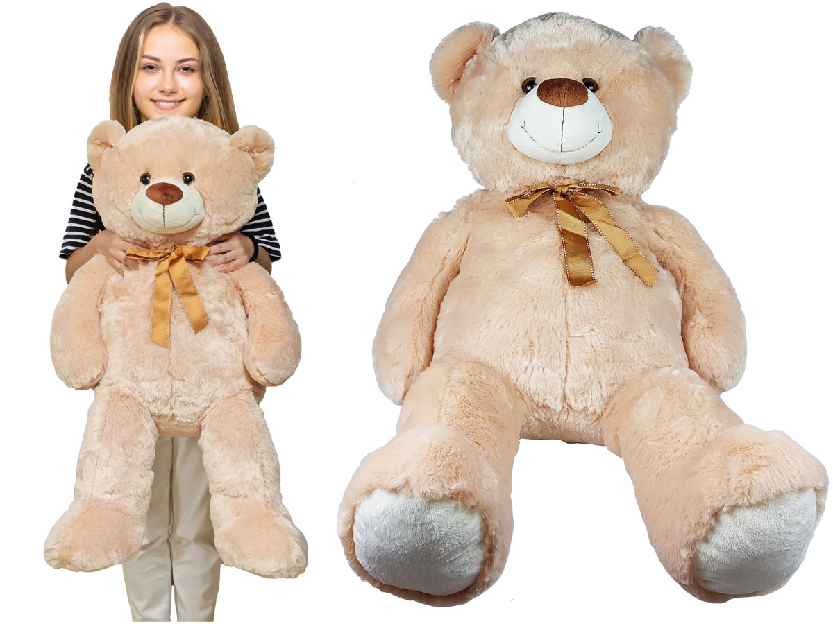 Madej Ogromny Pluszowy Beżowy Miś 100Cm Duża Maskotka Przytulanka Mięciutka