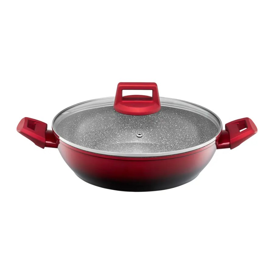 Patelnia głęboka z powłoką nieprzywierającą Ambition Ombre Red 28cm czerwony