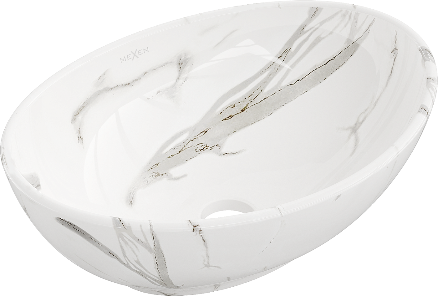Mexen Elza umywalka nablatowa 40 x 33 cm, biała kamień - 21014082