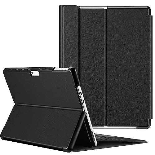 FINTIE Etui kompatybilne z Microsoft Surface Pro 9 (wersja z 2022 r.) 13 cali - twarda obudowa z wieloma kątami, smukła obudowa portfela, kompatybilna z klawiaturą typu etui, czarna