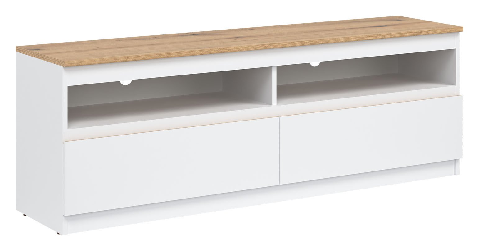 Szafka Rtv Remi Rm01 151X52X37 Cm Biała / Dąb Evoke