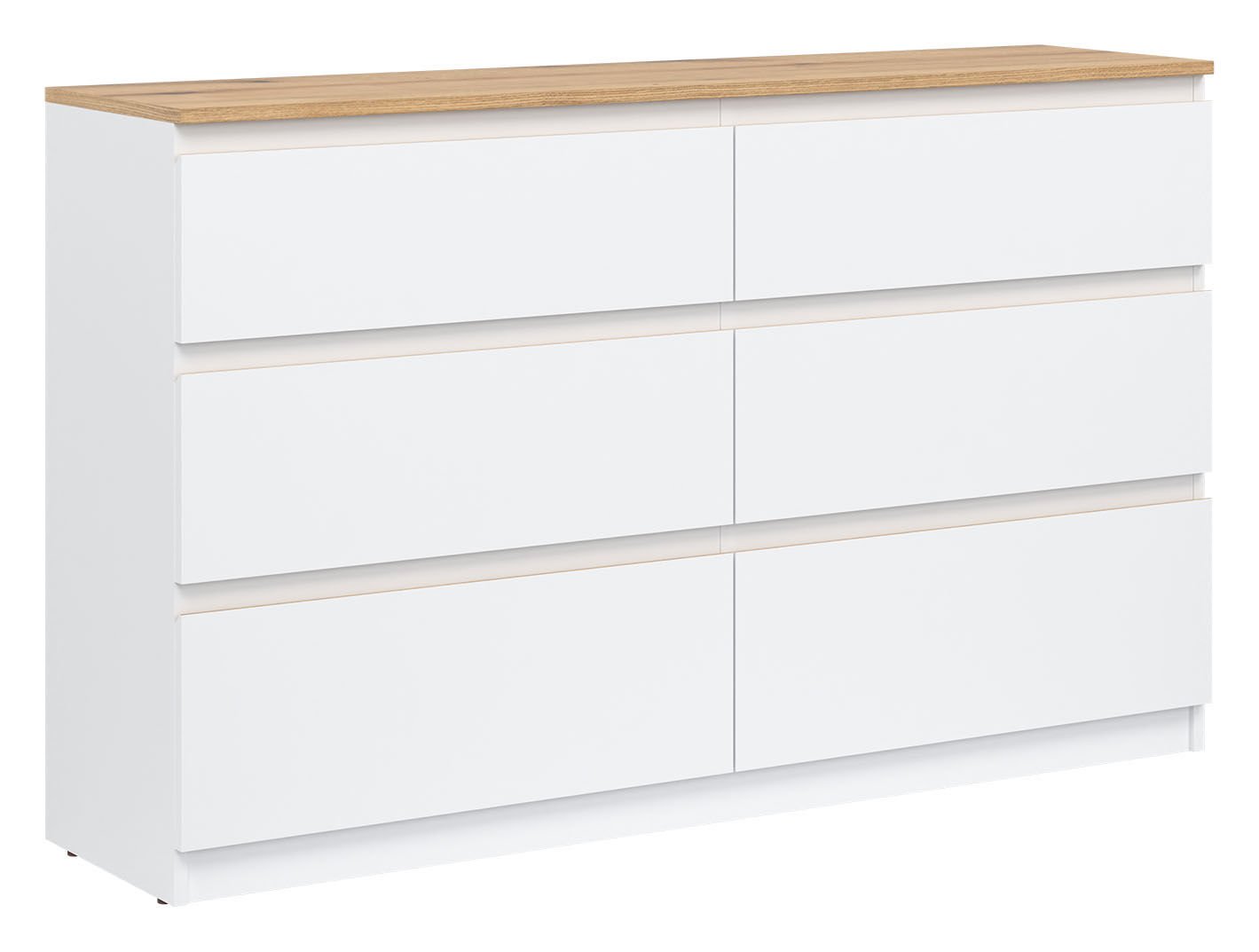 Komoda Remi Rm03 137X84X35 Cm Biała / Dąb Evoke