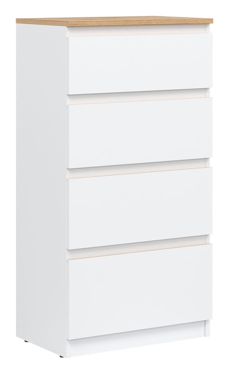 Komoda Remi Rm04 55X105X35 Cm Biała / Dąb Evoke