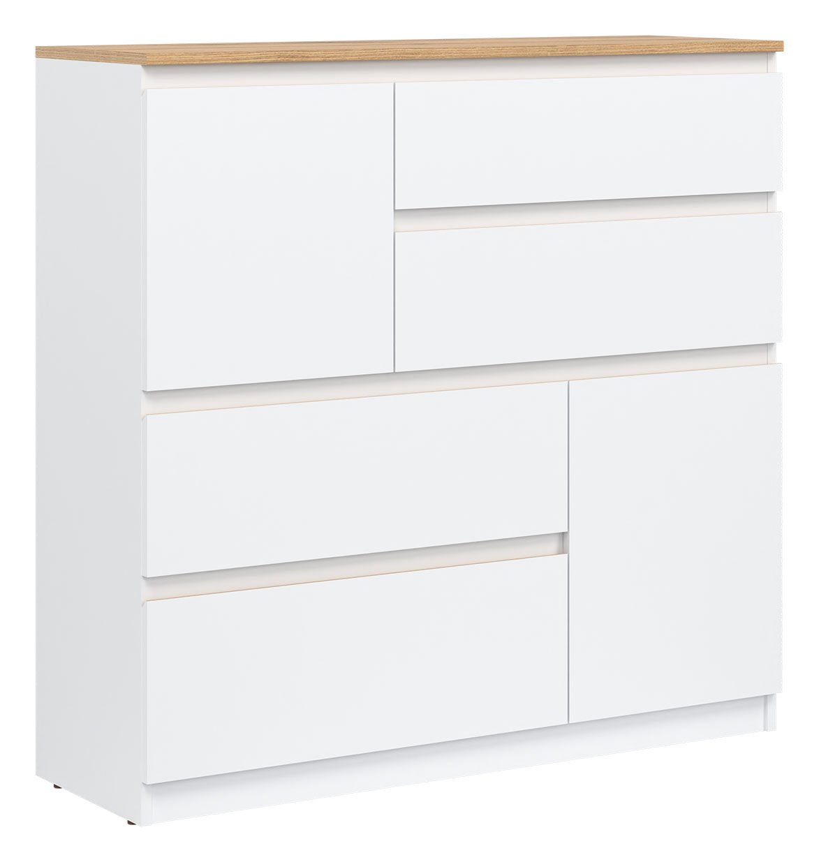 Komoda Remi Rm06 108X105X35 Cm Biała / Dąb Evoke