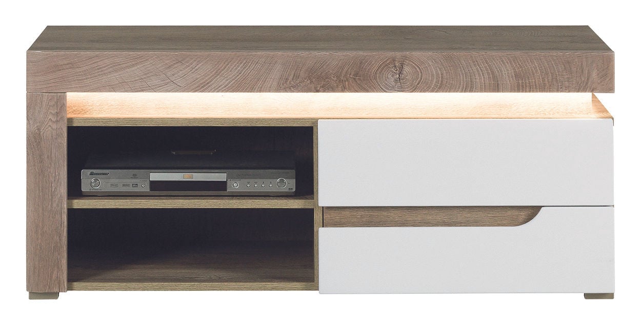 Szafka Rtv Irma Im01 115X48X45 Cm Biała W Połysku