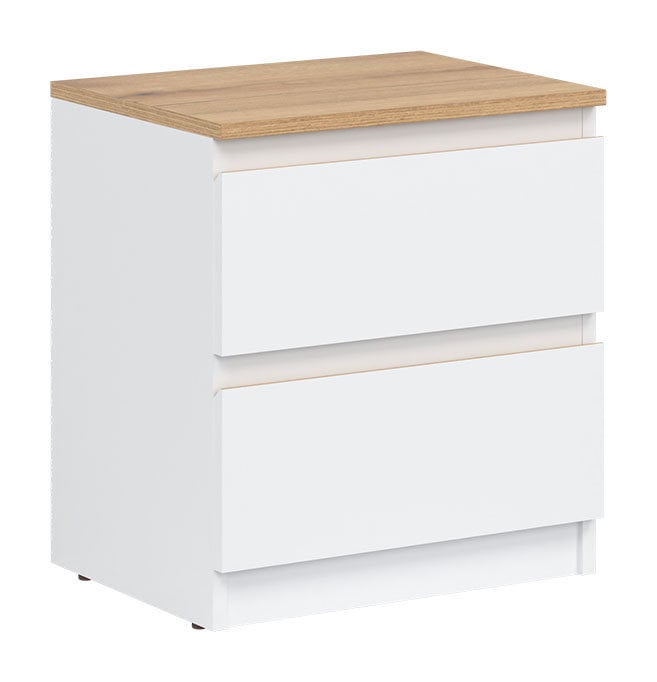 Szafka nocna Remi RM12 46x50x35 cm biała / dąb evoke