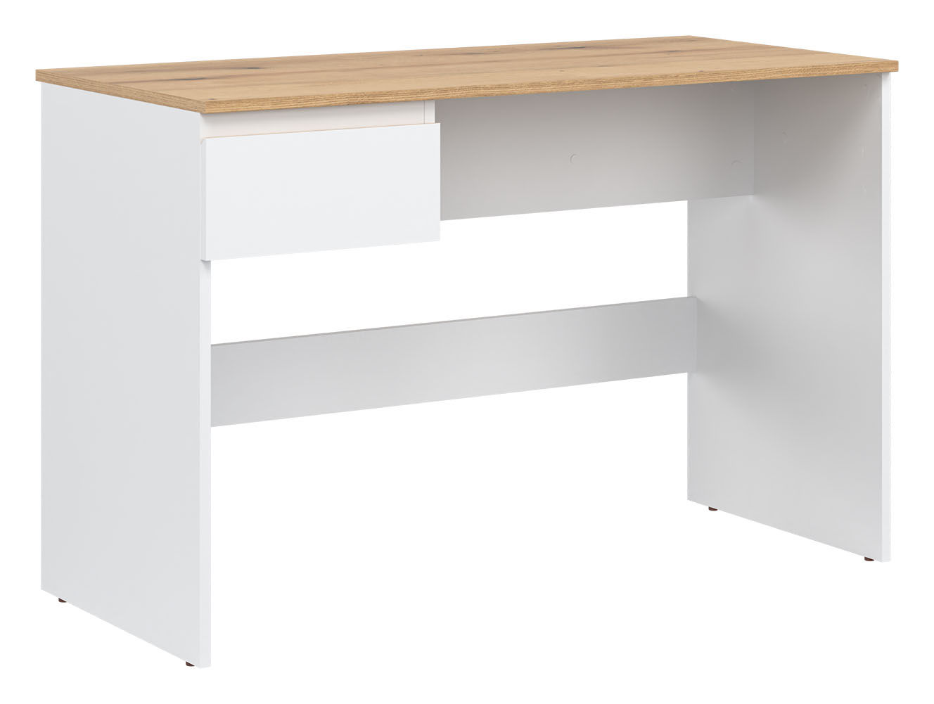 Biurko Remi Rm15 115X75X54 Cm Białe / Dąb Evoke