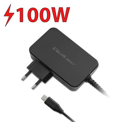 Ładowarka GaN Power Pro | 1xUSB-C | 100W | 5-20V | 3-5A | Czarna