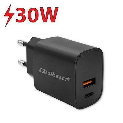 Qoltec Ładowarka GaN POWER PRO usb usb-c 30W