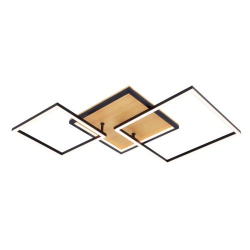 Noris lampa sufitowa 3xLED/38W czarna/drewno PLF-82738-38W-WO