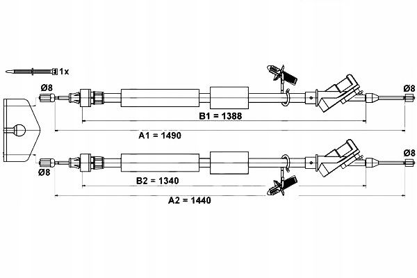 ATE LINKA HAMULCA 24.3727-0664.2 FORD FOCUS II 1.4 05-12