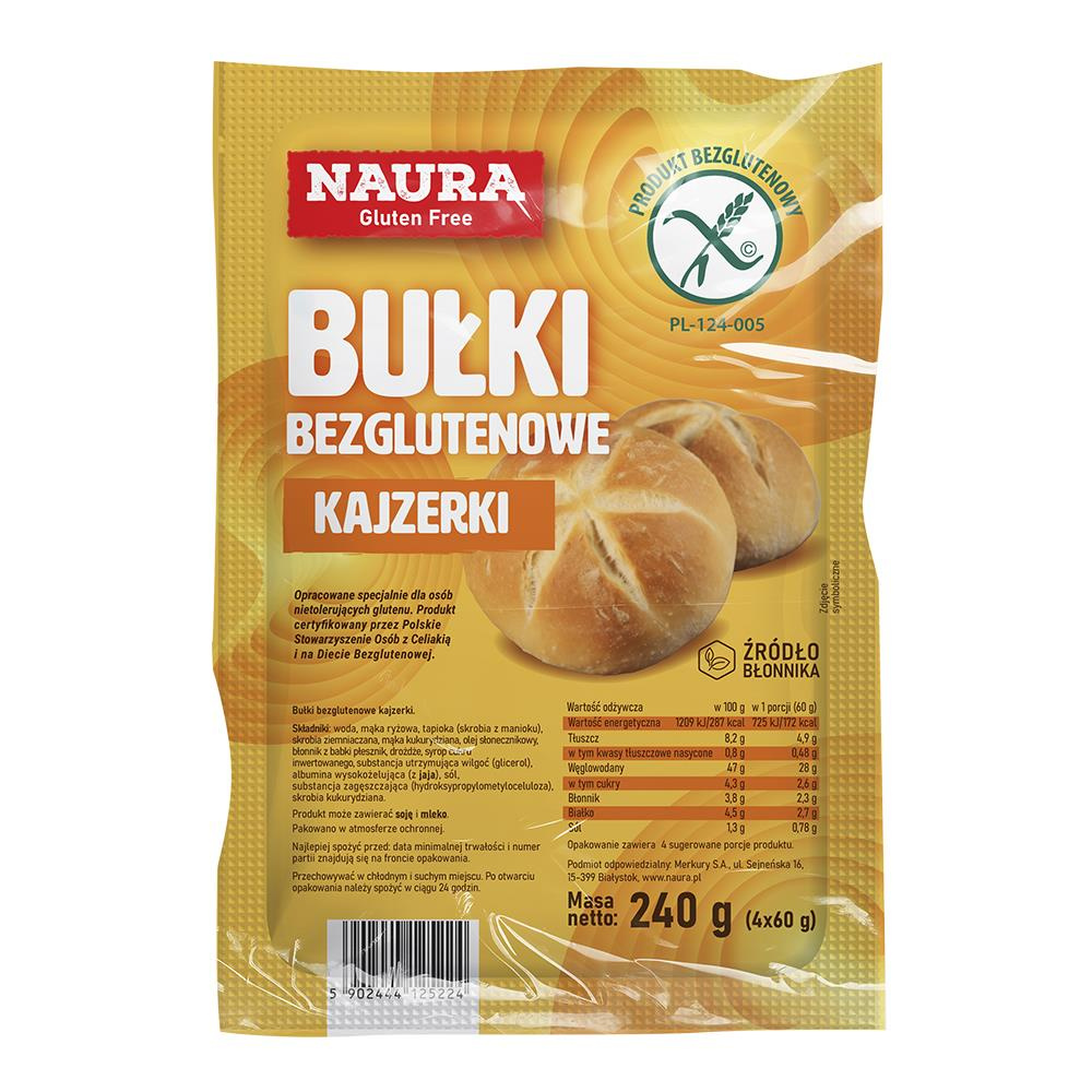 Bułki bezglutenowe kajzerki 240 g Naura