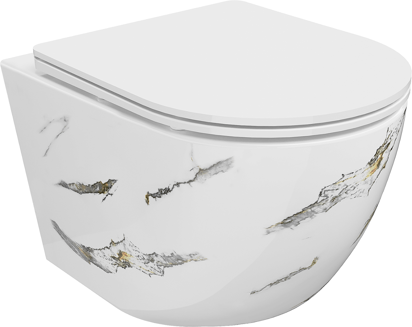 Mexen Lena miska wc Rimless z deską wolnoopadającą slim, duroplast, biała kamień - 30224091