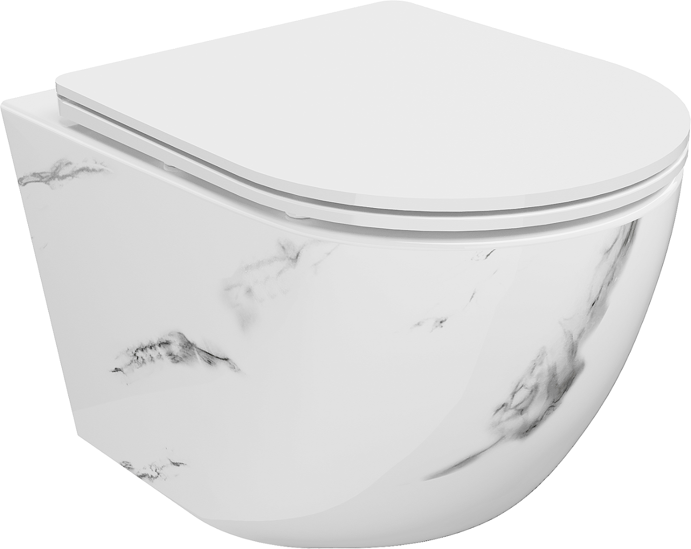 Mexen Lena miska wc Rimless z deską wolnoopadającą slim, duroplast, biała kamień - 30224092
