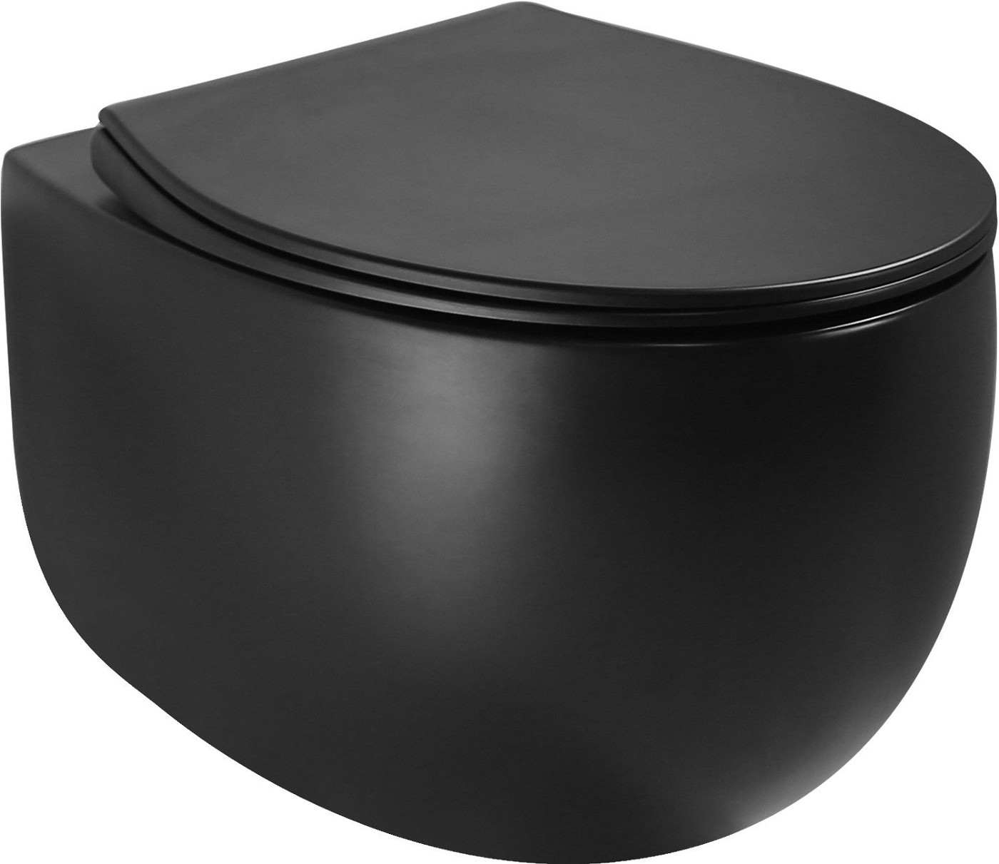 Mexen Egg miska wc Rimless z deską wolnoopadającą slim, duroplast, czarna mat - 30245070