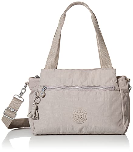 Kipling Elysia damska torba crossbody, lekka, z wieloma przegródkami, magnetyczne kieszenie zatrzaskowe, torba na ramię, Szary szary, Medium