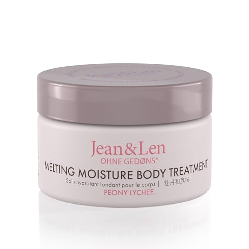Jean & Len Melting Moisture Body Treatment Peony & Lychee, dla pachnących rezultatów pielęgnacji, do skóry normalnej, wysokiej jakości tygiel, pielęgnujące masło do ciała, 50 ml