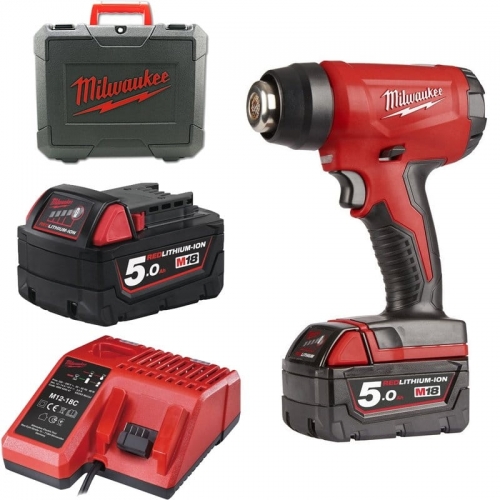 Milwaukee M18 BHG-502C akumulatorowa opalarka 18V 2x5,0Ah Li-Ion w walizce 4933459772