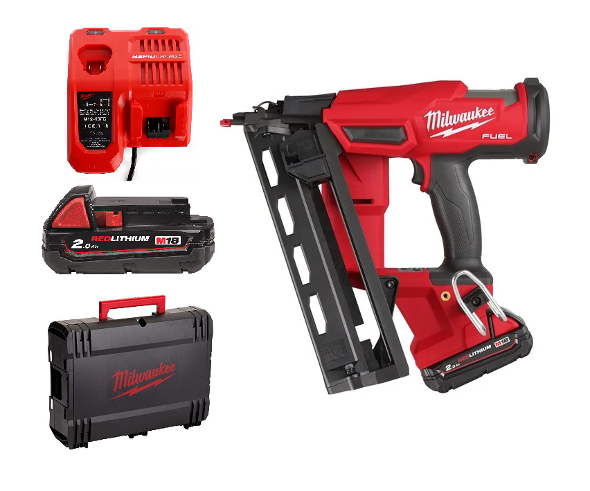 Milwaukee M18 FN16GA-202X akumulatorowa gwoździarka 18V 2x2,0Ah Li-Ion 32-64 mm w walizce 4933478092