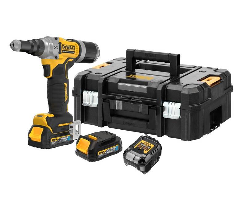 DeWalt DCF414E2GT-QW akumulatorowa nitownica 18V 2x1,7Ah Li-Ion PowerStack 3/16