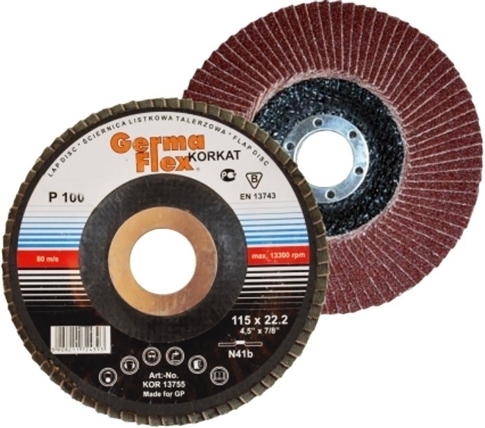 Germa Flex ściernica listkowa wypukła 125 mm gr. 40 do stali i stali szlachetnej N41B125-40