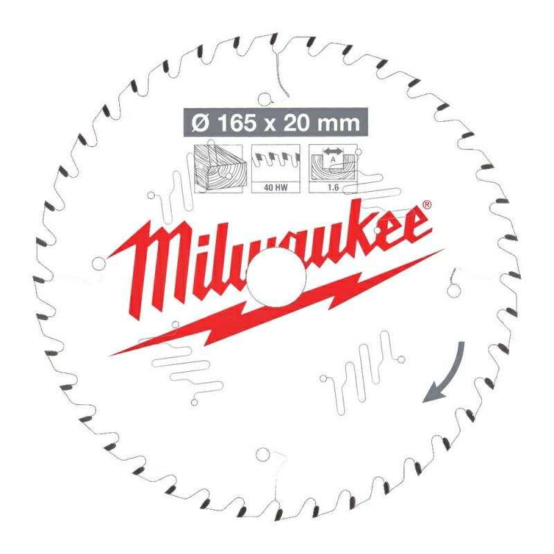 Milwaukee piła do cięcia drewna 165x20x2,2 mm 48 zęby 4932471295