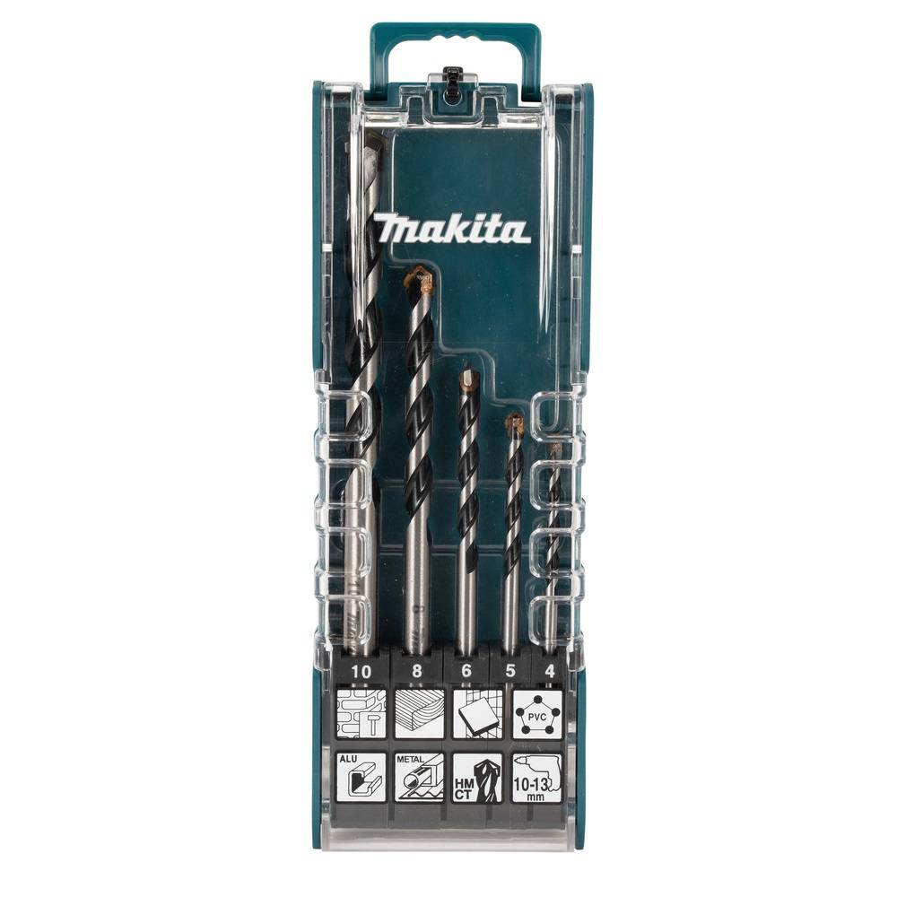 Makita E-14255 zestaw wierteł uniwersalnych 4-10 mm HM/CT 5 elementów