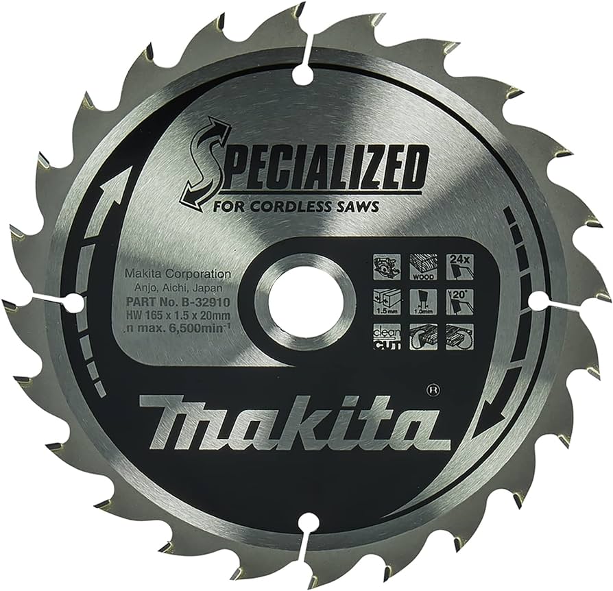 Makita B-32910 piła tarczowa do cięcia drewna 165x20 mm 24 zęby Specialized