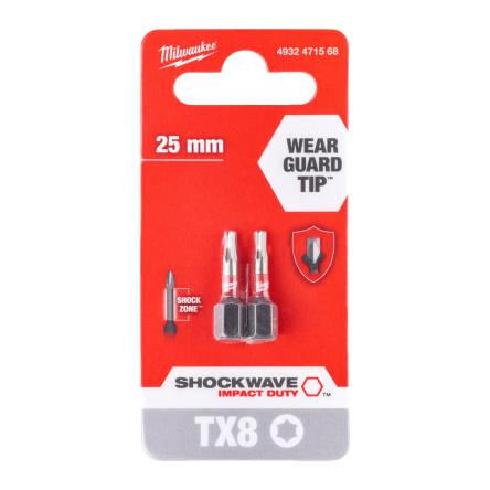 MILWAUKEE KOŃCÓWKA UDAROWA TX 8 x25mm /2szt. ShW