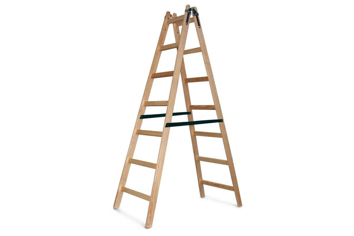 AWTools AW23038 drabina drewniana 2x7 stopni 150 kg