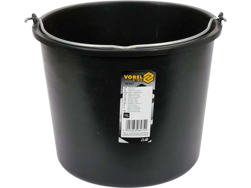 Vorel 06383 wiadro budowlane 13 litrów czarne