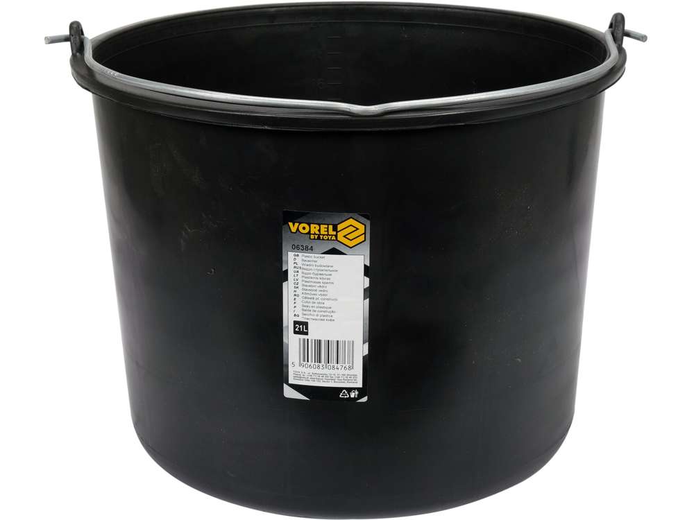 Vorel 06384 wiadro budowlane 21 litrów czarne