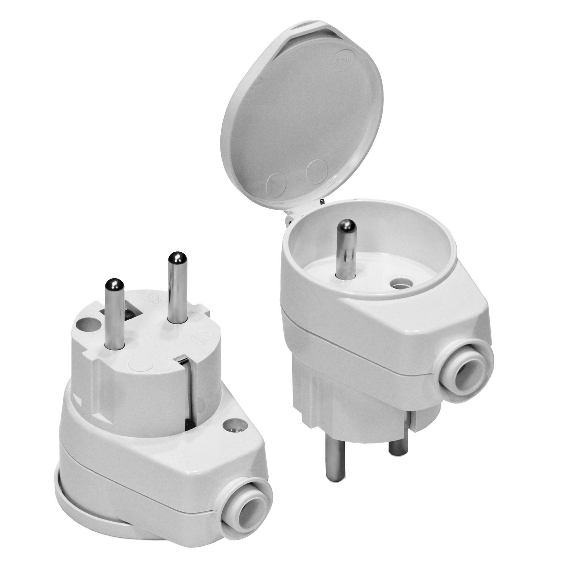 AWTools AW24809 wtyczka WT-16U/G-K z gniazdem biała 16A 230V 10 szt.