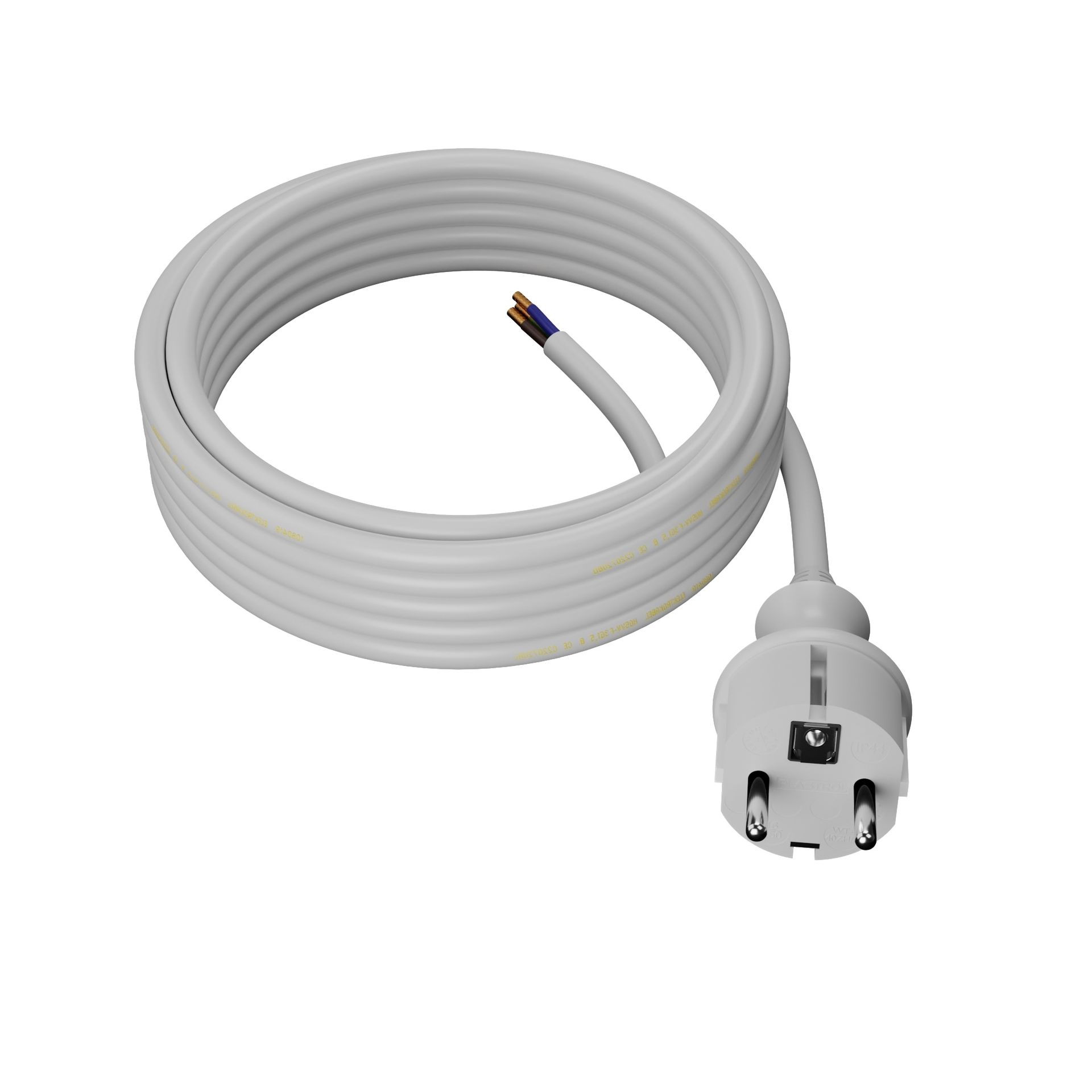 AWTools AW24828 przewód z wtyczką 1,5 m 2x1,0 mm biały H05RR-F