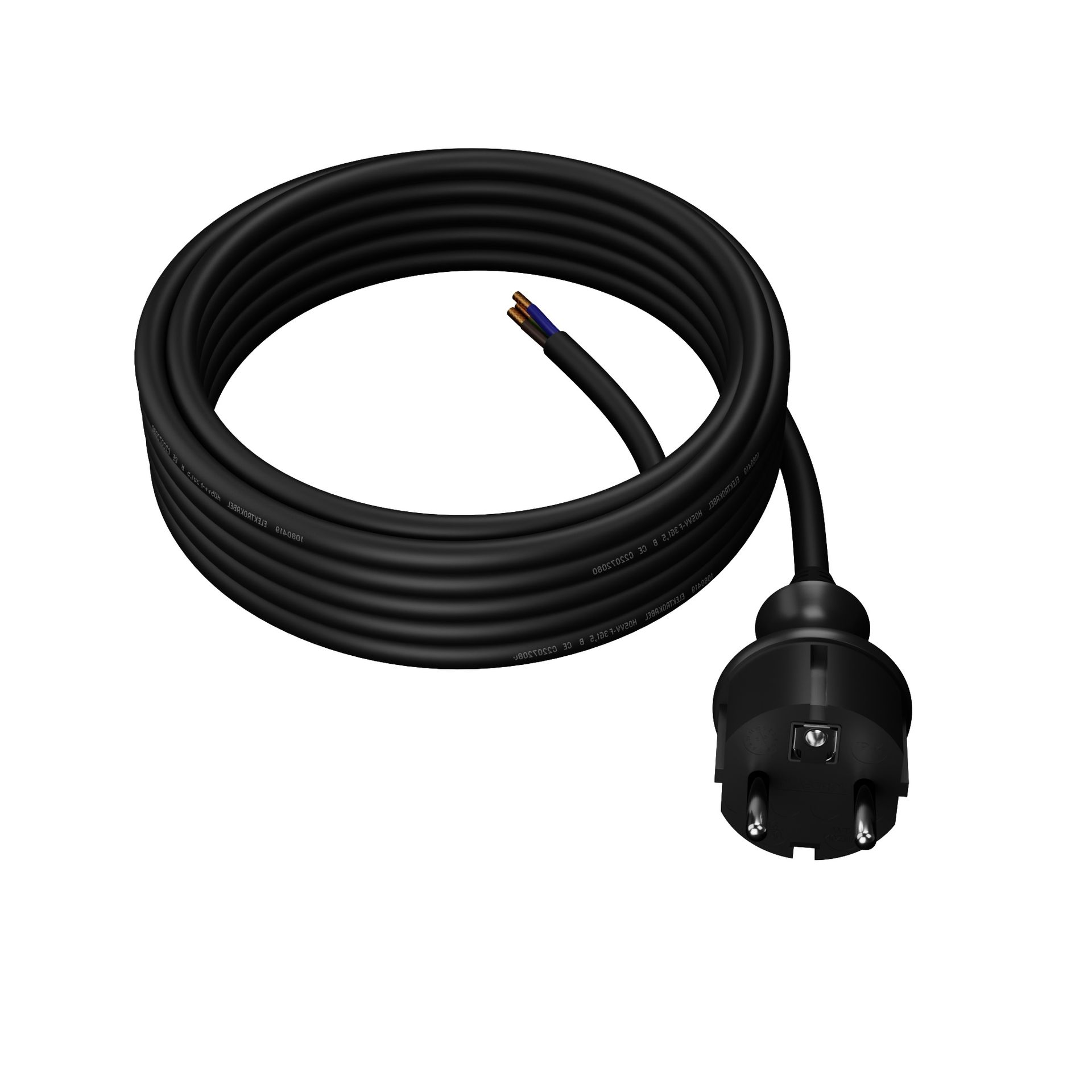 AWTools AW24833 przewód z wtyczką 3 m 2x1,0 mm czarny H05RR-F