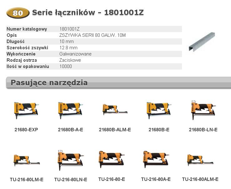 BOSTITCH 1801001Z ZSZYWKI 80 10 mm 10.000 szt.