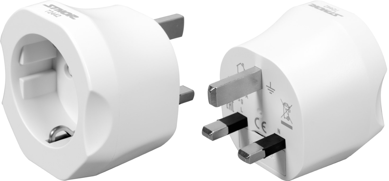Sthor 72442 adapter podróżny z europejskim gniazdem i wtyczką angielską