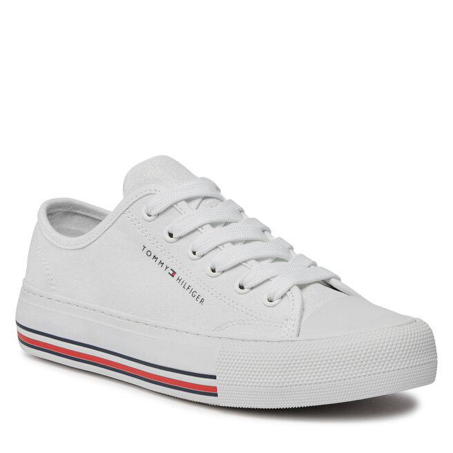 Trampki Tommy Hilfiger Low Cut Lace-Up Sneaker T3A9-33185-1687 S White 100