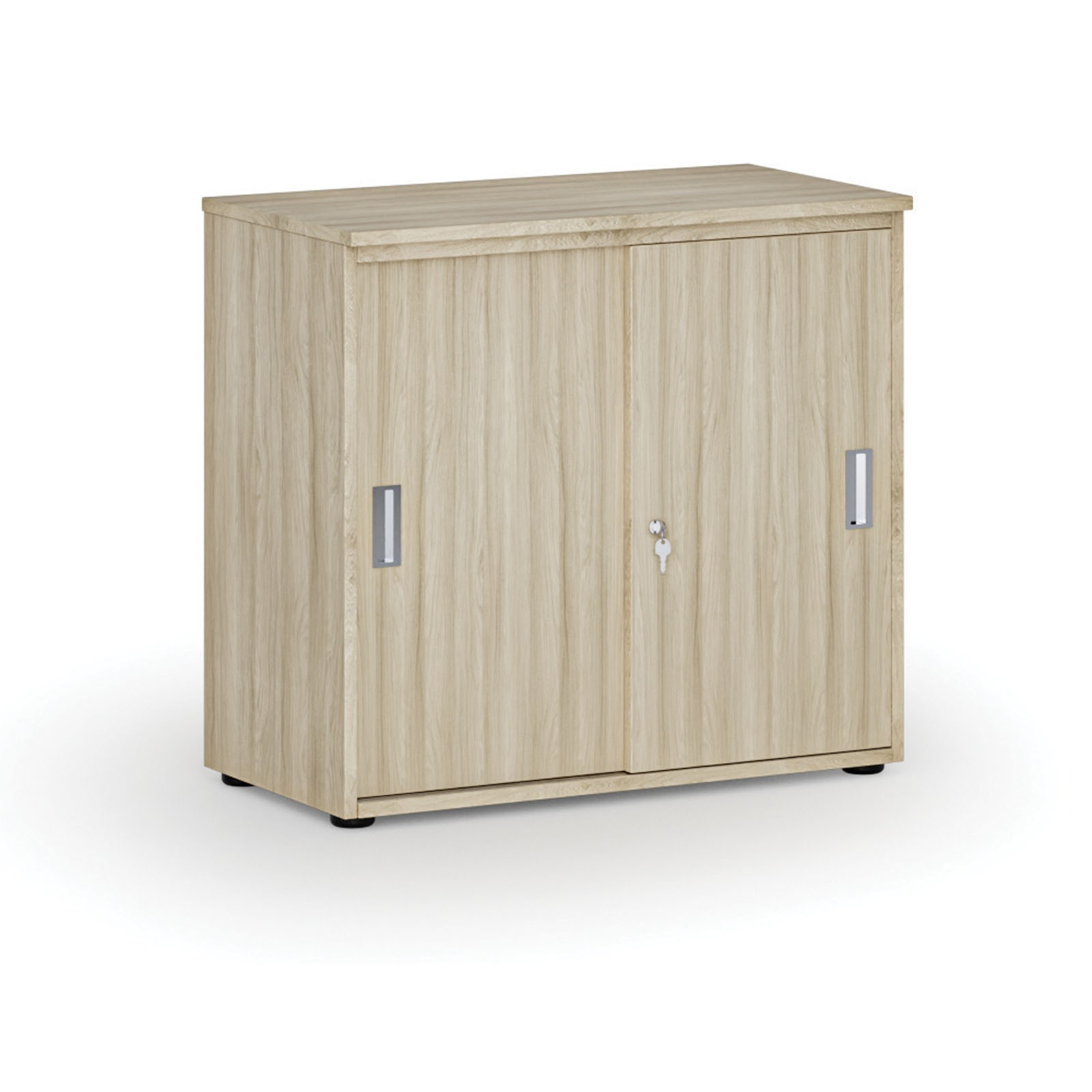 Szafa biurowa z drzwiami przesuwnymi PRIMO WOOD, 740 x 800 x 420 mm, dąb naturalny