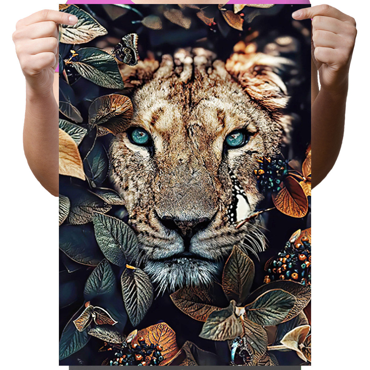 Haft Diamentowy Diamond Painting,DIAMENTOWY MALARZ,Obraz DIY 5D,Mozaika Diamentowa 30x40, Lew