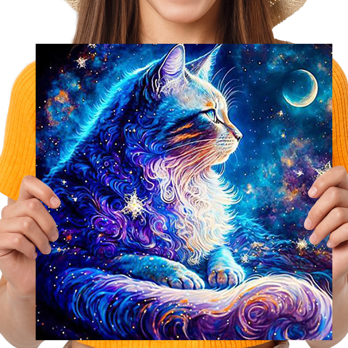 Haft Diamentowy Diamond Painting,DIAMENTOWY MALARZ,Obraz DIY 5D,Mozaika Diamentowa 30x30,Kot