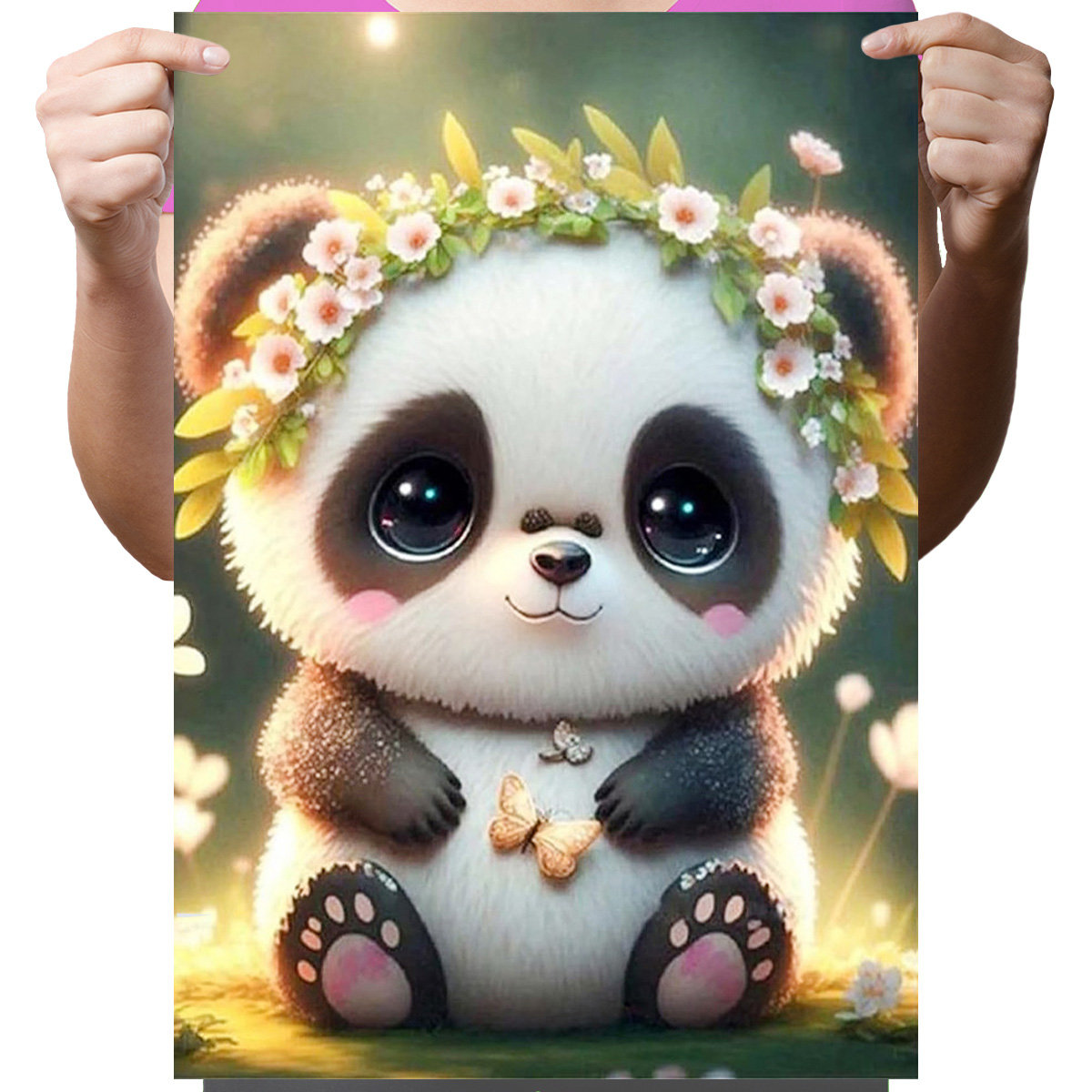 Haft Diamentowy Diamond Painting,DIAMENTOWY MALARZ,Obraz DIY 5D,Mozaika Diamentowa 30x40, Panda