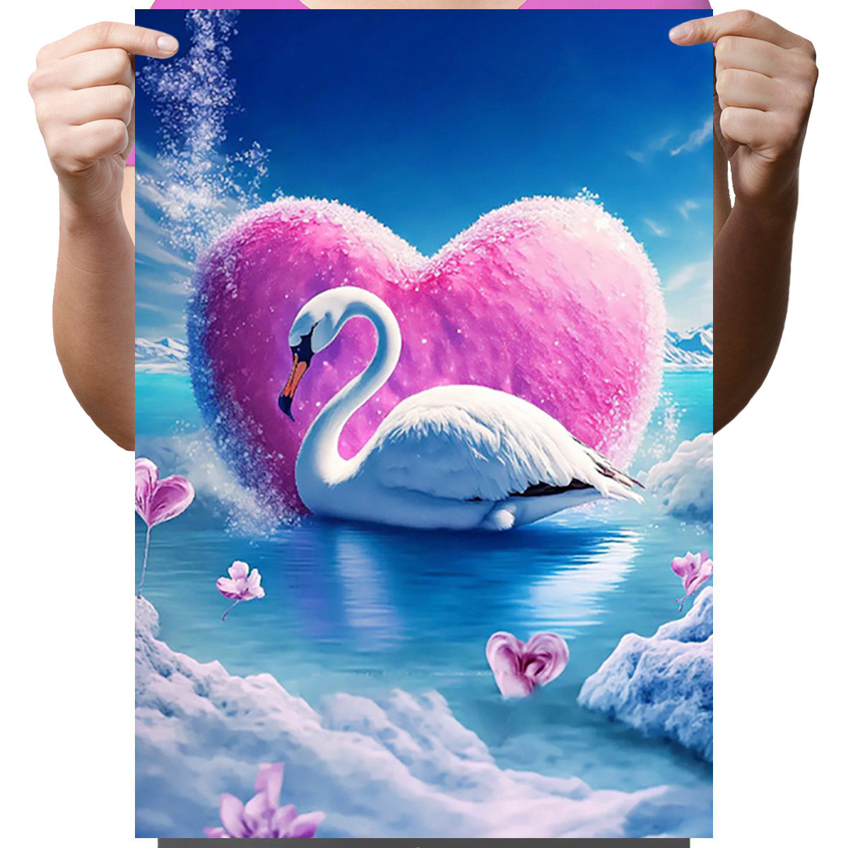 Haft Diamentowy Diamond Painting,DIAMENTOWY MALARZ,Obraz DIY 5D,Mozaika Diamentowa 30x40, Łabędź